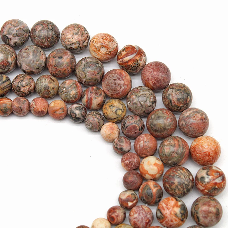 Круглые бусины из натуральной Красной леопардовой яшмы 4/6/8/10/12 мм | Украшения и