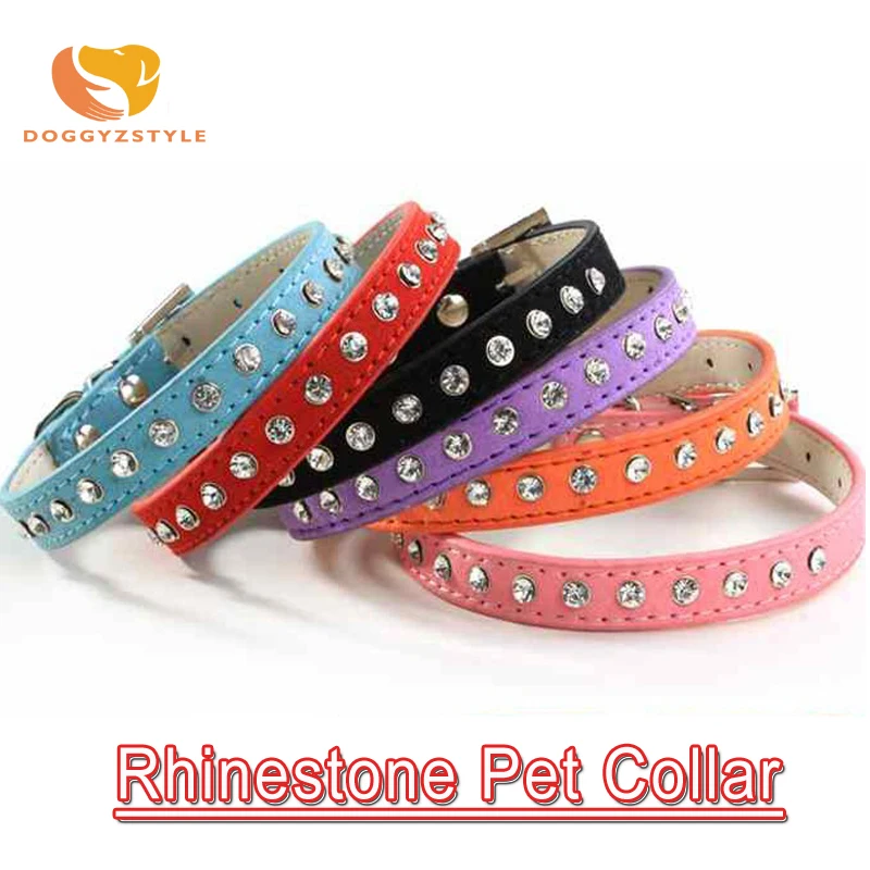 Новинка стразы ошейник для питомцев 1 ряд замша кожа повседневный стиль чихуахуа
