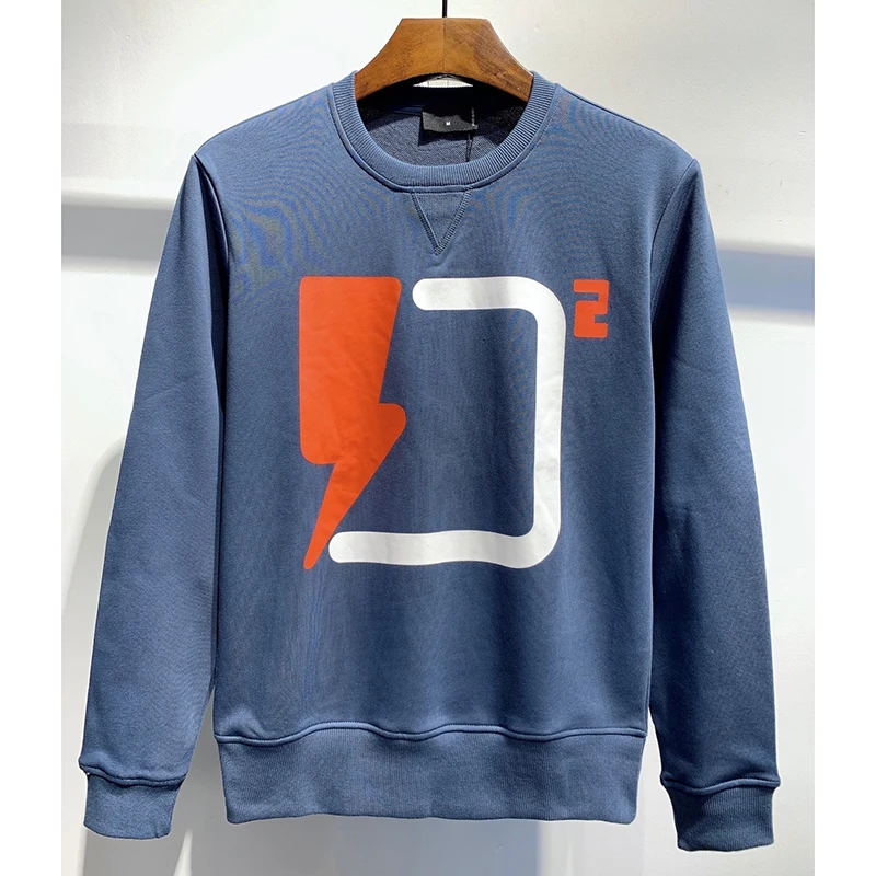 

2020 men's sweatshirts D2 lightning pattern printing fashion trend pure cotton long sleeve top round neck Pullover new ds338