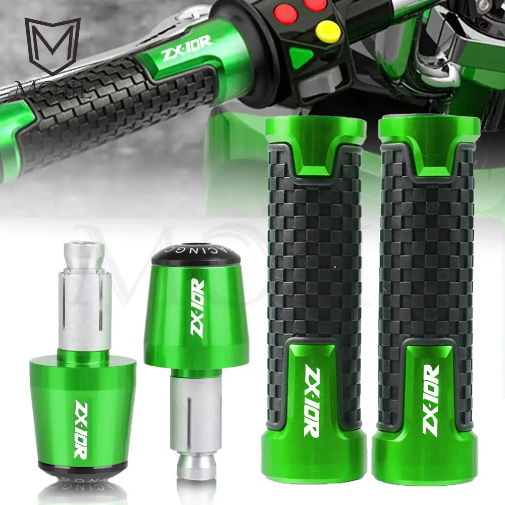 

For KAWASAKI ZX10R 2006-2015 ZX-10R 2008 2010 2012 2013 2011 Motorcycle CNC 7/8" 22MM Weight Handlebar Hand Grips Hand Bar Ends