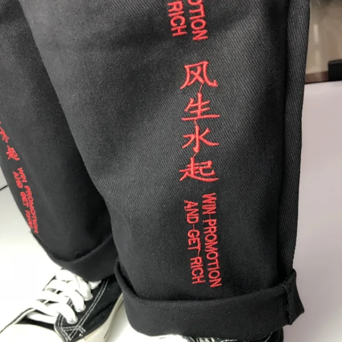 Neploe Стрейчевые брюки карго с высокой талией осенние женские вышитыми буквами