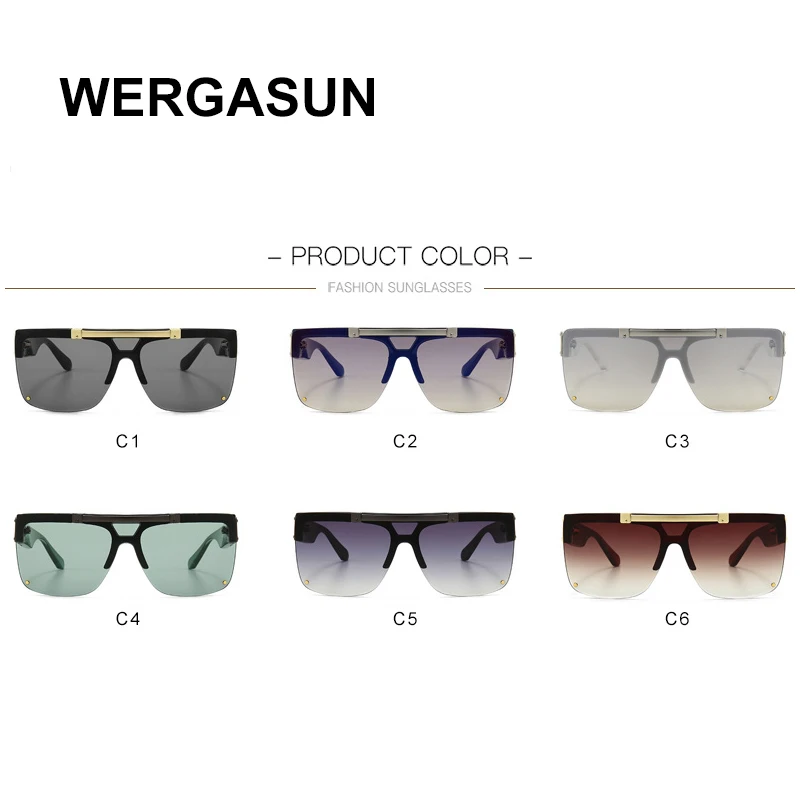 

WERGASUN Square Steampunk Sunglasses Men Women Fashion Glasses Brand Designer Retro Frame Vintage Sunglasses High Quality UV400