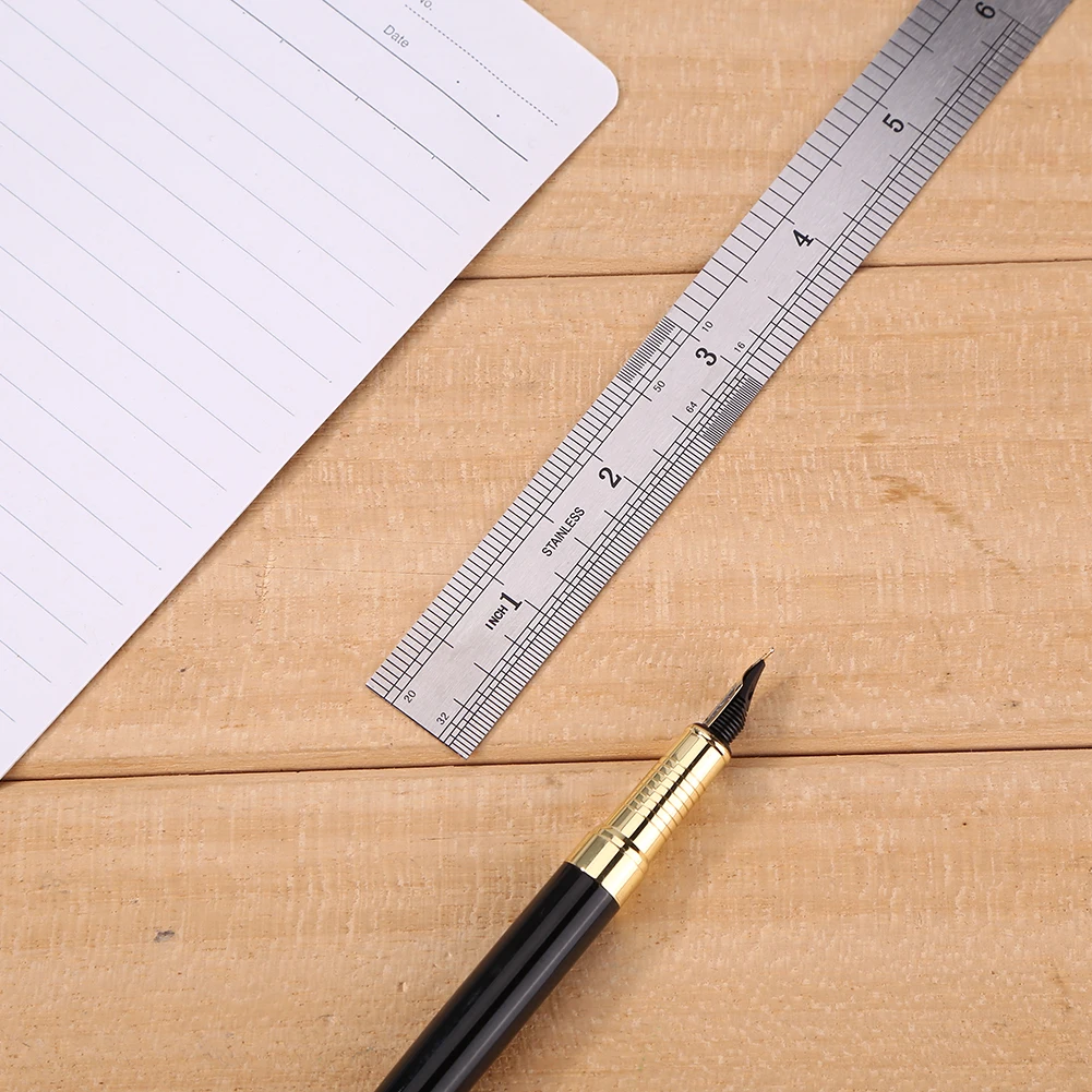 

Double Sided Stainless Steel Straight Ruler Metal Scale Measuring Stationery Drafting Accessory Hand Tool School Office Supplies