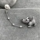 Модная мужская заколка-лацкан из серебра 925 пробы с милым щенком