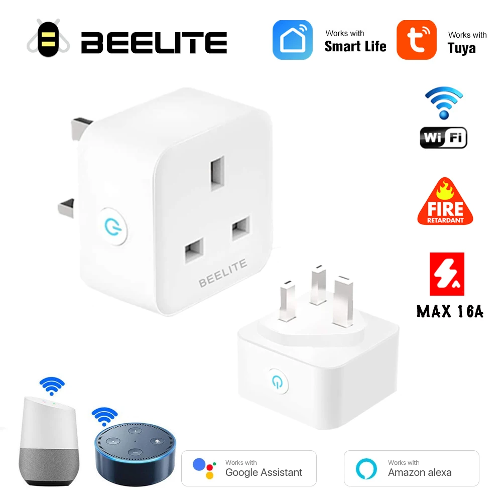 Умная розетка Beelite, 16 А, Wi-Fi, Alexa, таймер