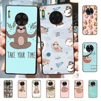 yndfcnb cute cartoon sloth phone case for huawei mate 20 10 9 40 30 lite pro x nova 2 3i 7se