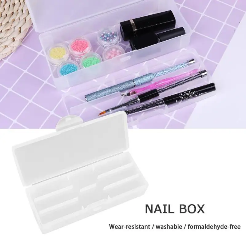 Прочный для маникюра ногтей коробка хранения инструментов моющийся