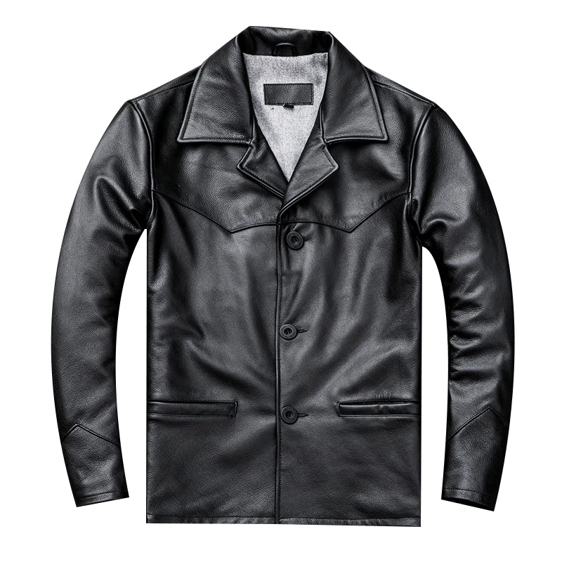 Новая Натуральная мужская куртка 2020 длинный приталенный костюм с отложным