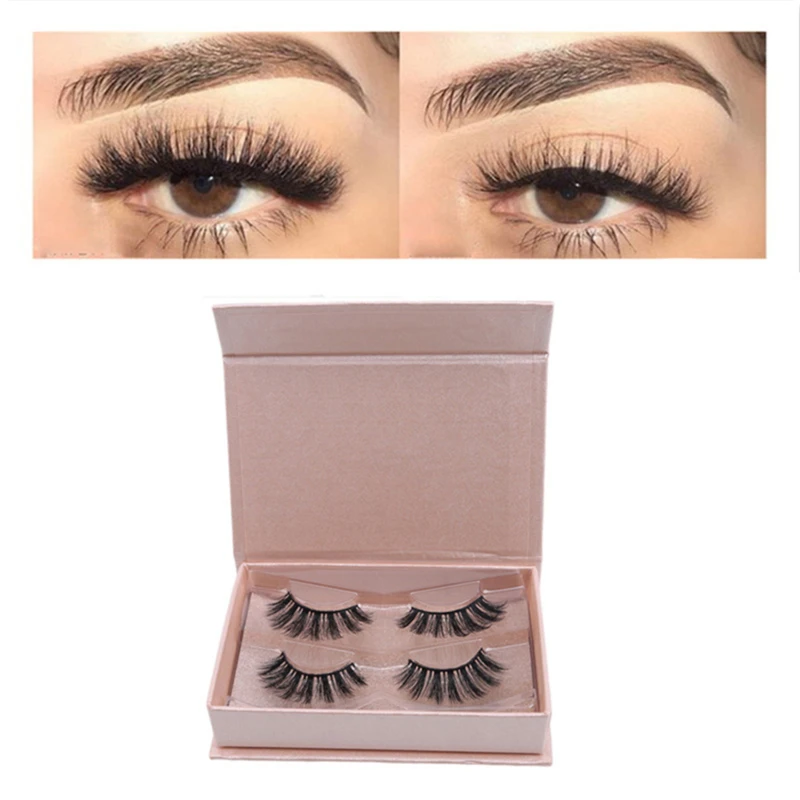 2 пары натуральных искусственных длинных ресниц для макияжа 3d норковые ресницы