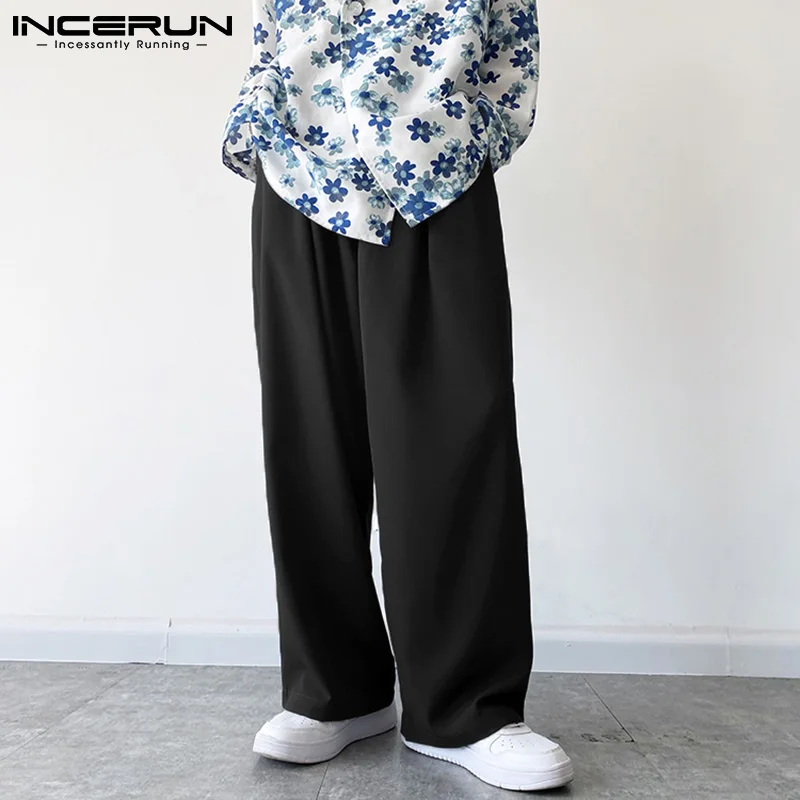 

Модные комбинированные новые мужские брюки INCERUN, горячая распродажа, высококачественные брюки для вечеринки, ночного клуба, прямые брюки с ...