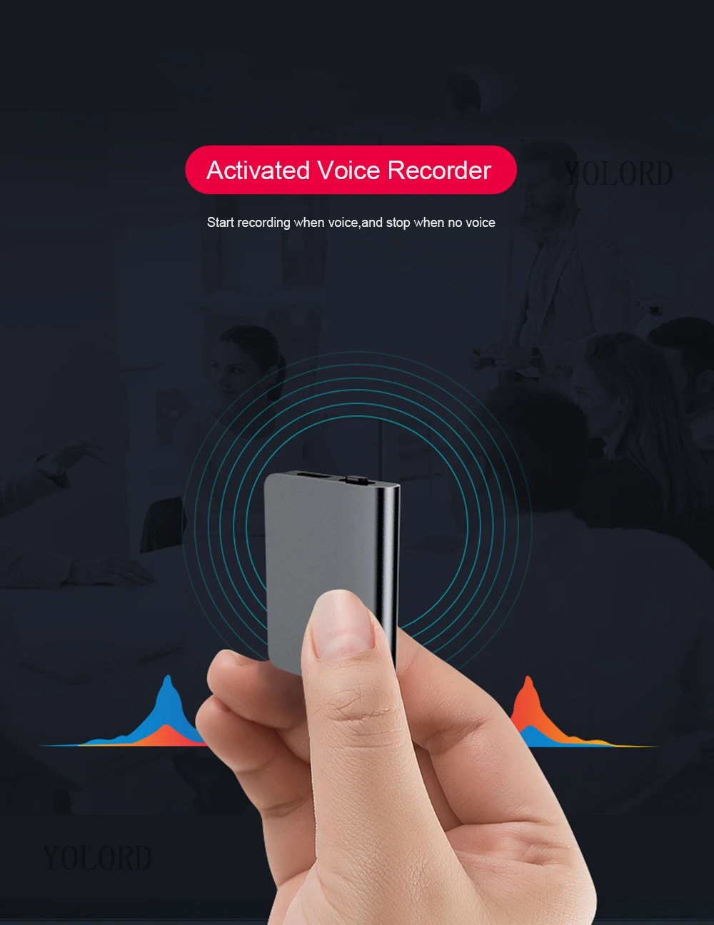 digital ativado por voz, dispositivo de gravação de áudio, novo, 2021