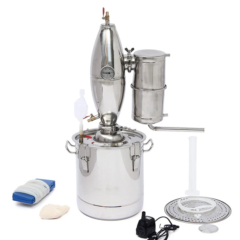 Эффективный 20 л DIY домашний дистиллятор Moonshine спирт из нержавеющей меди Вода Вино