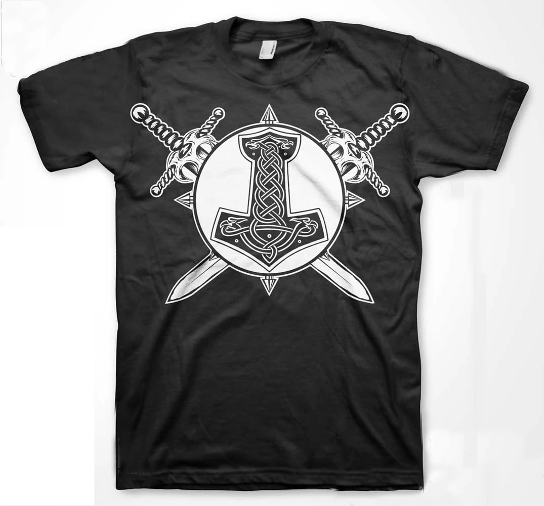 

Black Crusher Thor Hammer Norse Viking Valhalla T-Shirt. Summer Cotton Short Sleeve O-Neck Mens T Shirt New S-3XL