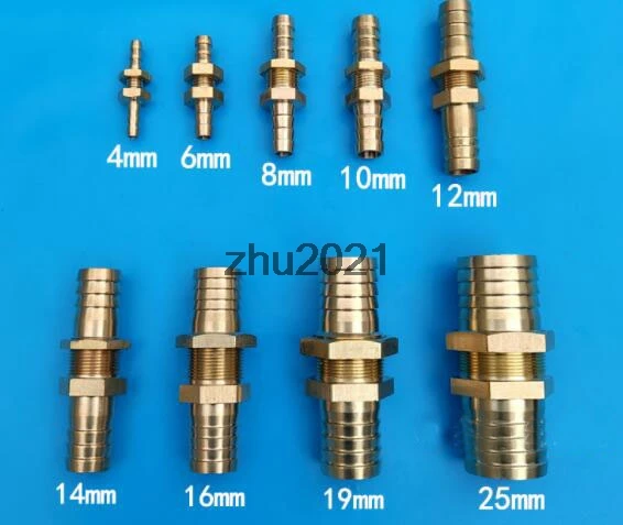 

Copper Pipe 6 8 10 12 14 16mm ID Hose Barb Bulkhead Brass Barbed Tube Pipe Fitting Coupler Connector Adapter For Fuel Gas Water