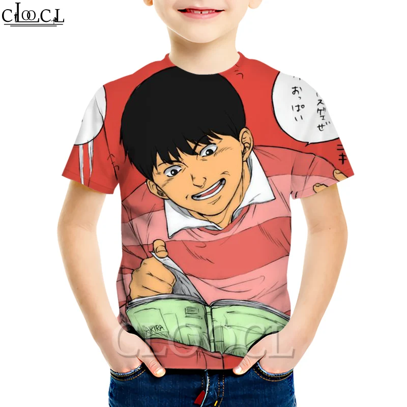 CLOOCL/Детские футболки с 3D принтом японского аниме Akira Kaneda Neo Tokyo модная версия для