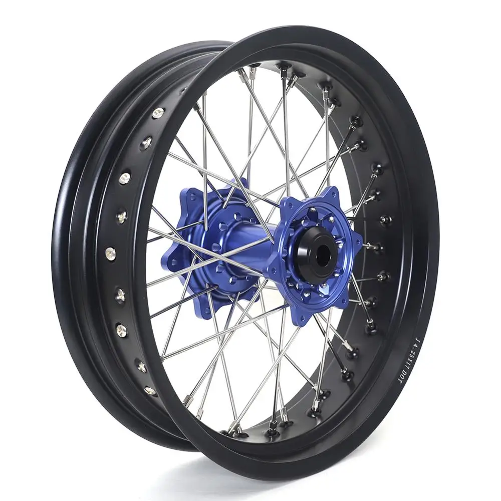 

BIKINGBOY For Yamaha WR250F 15-19 WR450F 12 13 14 15 16 17 18 WR 250 450 F 3.5 4.25 17" Supermoto Front Rear Wheel Rim Hub Set