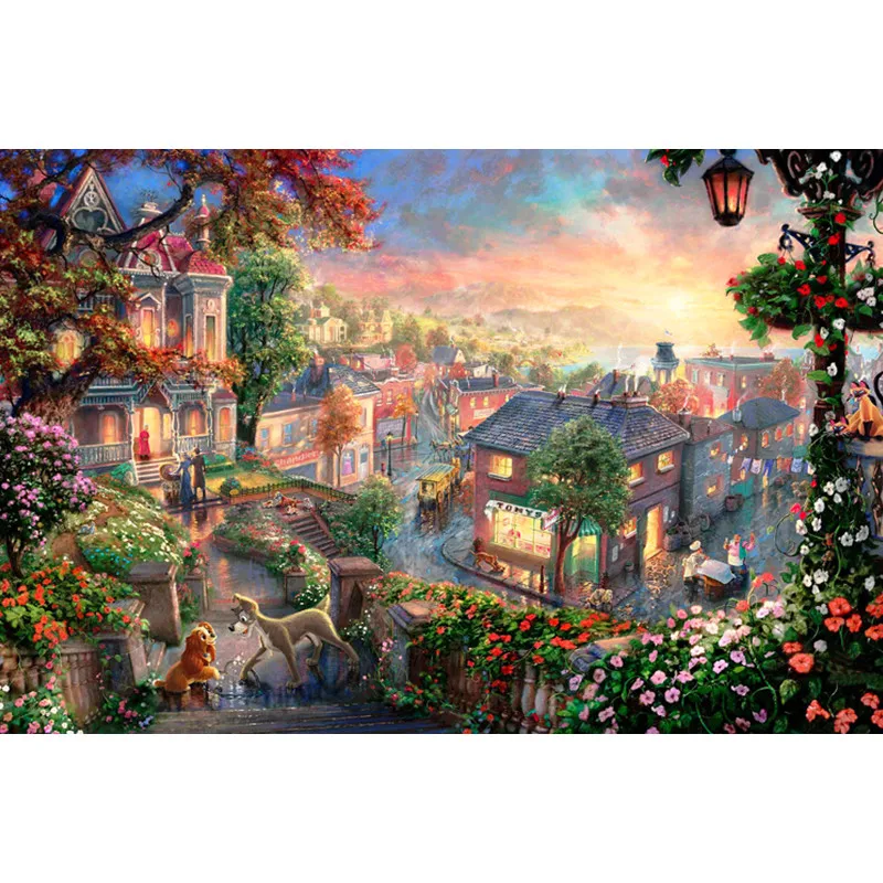 Картина с пейзажем Fantasy wonderland 14CT холст без печати вышивка крестом ручной работы