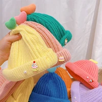 autumn and winter candy color aldult love shape warm knitted hat childrens lovely wool hat gift beanie parent child hats