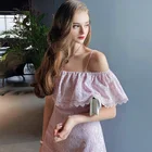 Эксклюзивное розовое кружевное платье-трапеция Dabuwawa, женские элегантные милые летние платья на бретелях-спагетти с оборками для вечеринки, женские платья DO1BDR144