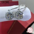 Серьги-подвески Geoki VVS1 женские из серебра 925 пробы с муассанитом, 2 карата, D цвета