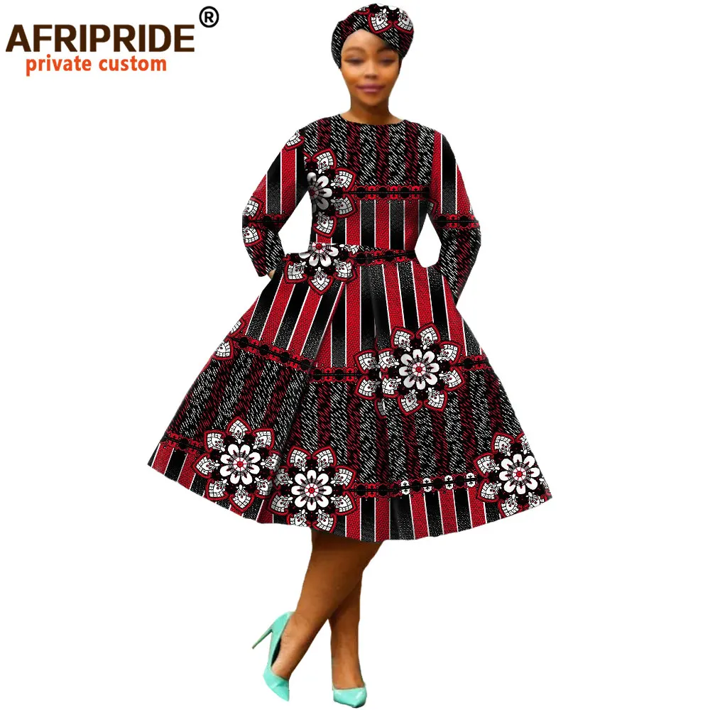 Африканская одежда 2019 осеннее женское платье AFRIPRIDE с длинным рукавом длиной до