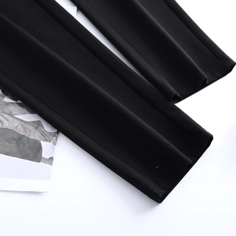 Женские модные черные повседневные облегающие шаровары с эластичным поясом