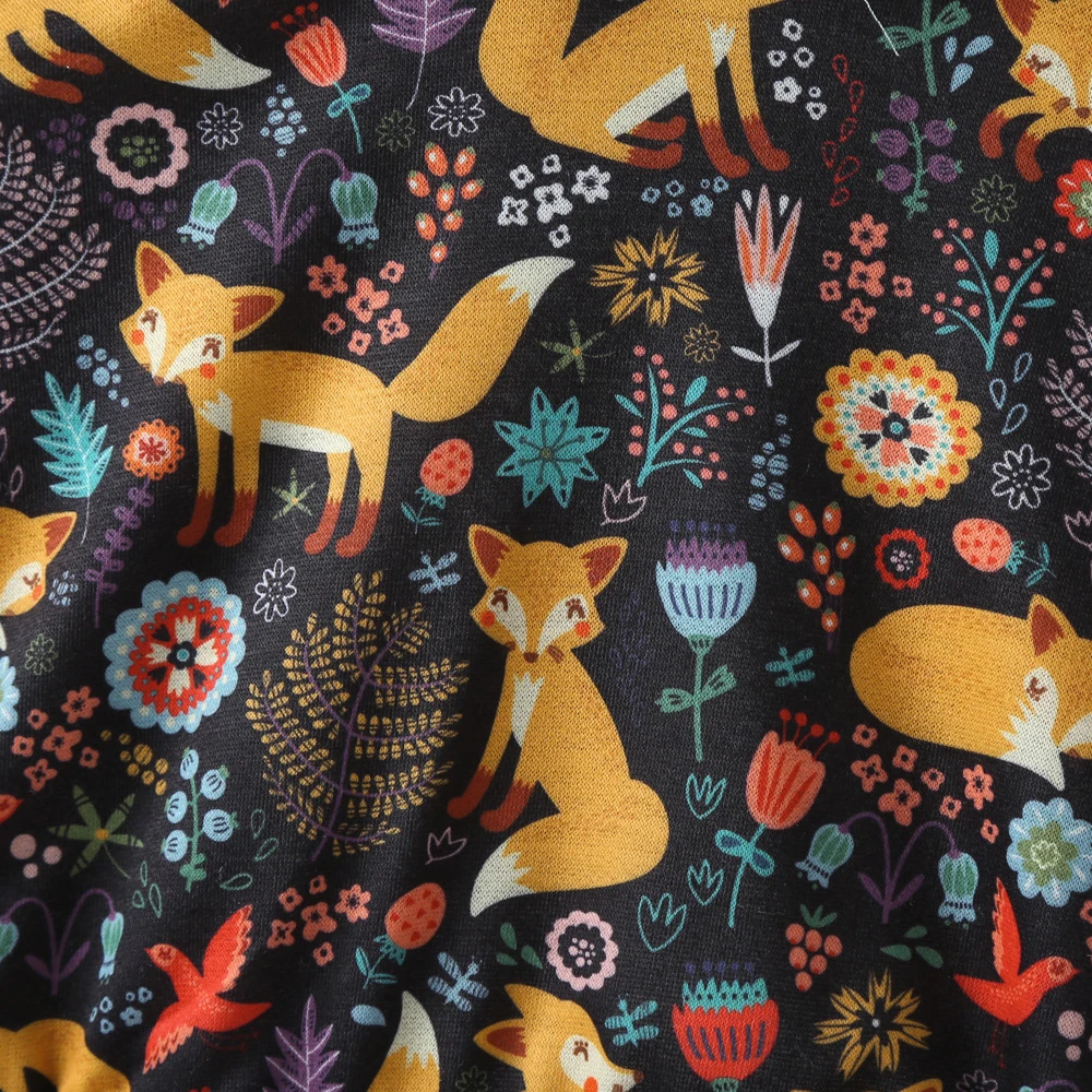 Высококачественные детские толстовки с мультяшным принтом лисы милая теплая