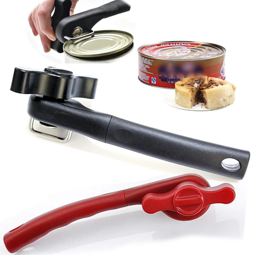 

1pc Heavy Duty Tin Can Opener Food Safe Stainless Steel High-quality Material 20.6*6.3cm Red/black Home Kitchen Tools Gadgets