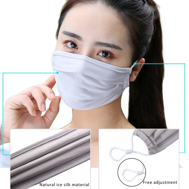 Summer Dust Mask Breathable Ice Silk Windproof Sunscreen Washable Health Beauty Masks | Красота и здоровье
