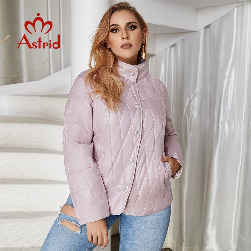 Astrid 2022 new  Spring fashion Short women coat Stand collar high quality female Outwear trend Thin Jacket Plus size AM-9423