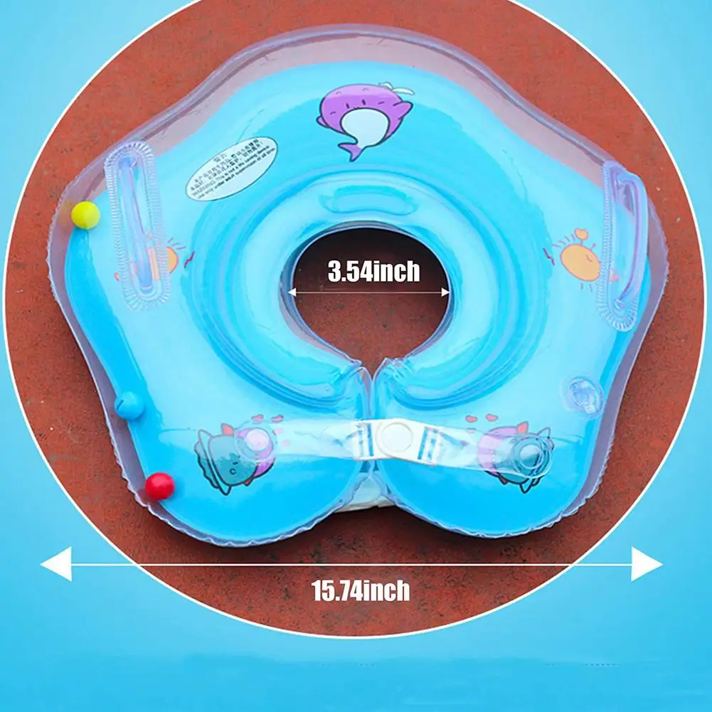 Anillo de cuello para beb&eacute;, accesorios de nataci&oacute;n, tubo de seguridad infantil flotador circular con asas para ba&ntilde;o, flamenco inflable, agua inflable-5