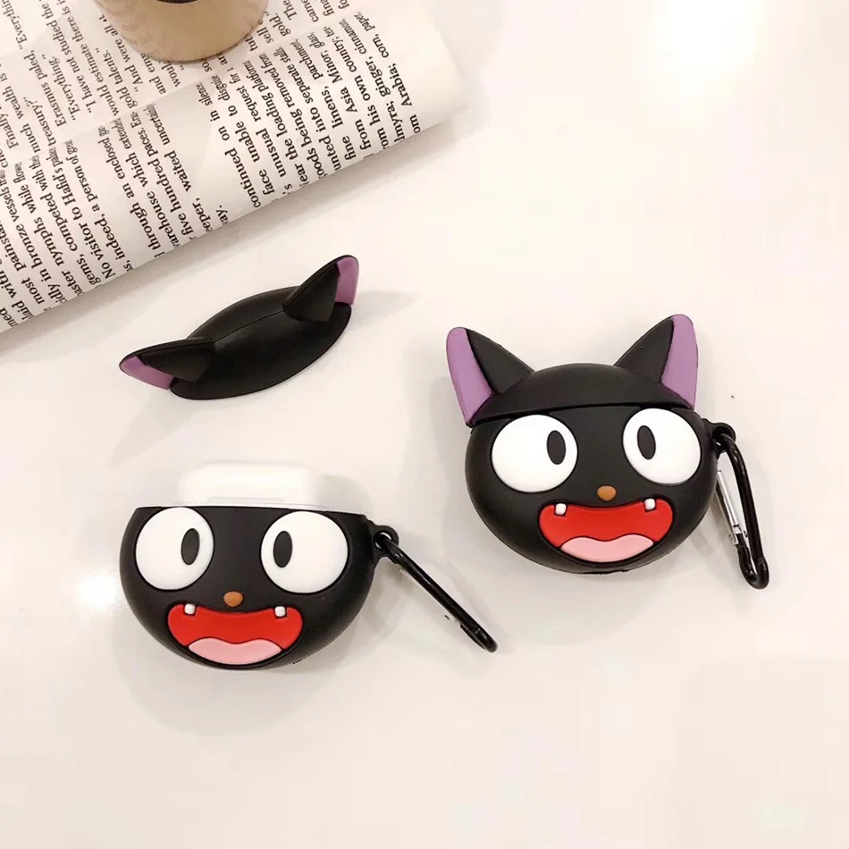 Для AirPods чехол 3D милый мультфильм Kawaii Кошка Собака чехол для наушников для Airpods 2/i10/i11 TWS Защитная крышка с крючок карабина