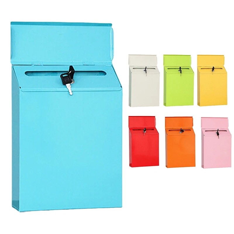 1Pcs Modern Mailbox Comment Letter Deposit Suggestion Drop Box Secured Payments Key Paperwork Secure Postbox Decor | Дом и сад