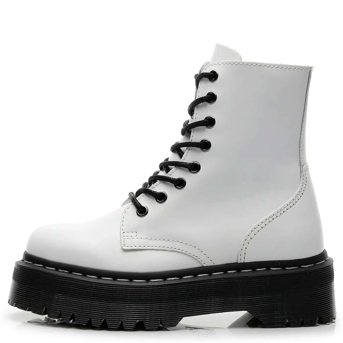 Женские ботинки в байкерском стиле с круглым носком на шнуровке Size34 41 осень