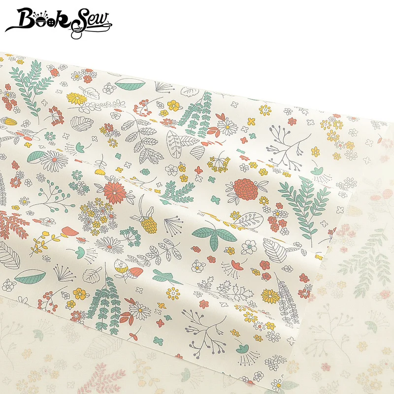 Booksew белый саржевый материал для шитья 100% женский печатный лоскутного DIY ткань