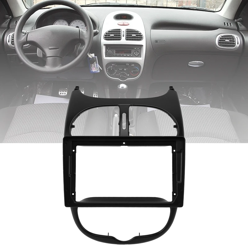 

9 Inch 2Din Car Dashboard Frame DVD Frame Radio Panel Frame Navigation Panel for Peugeot 206 2004-2008