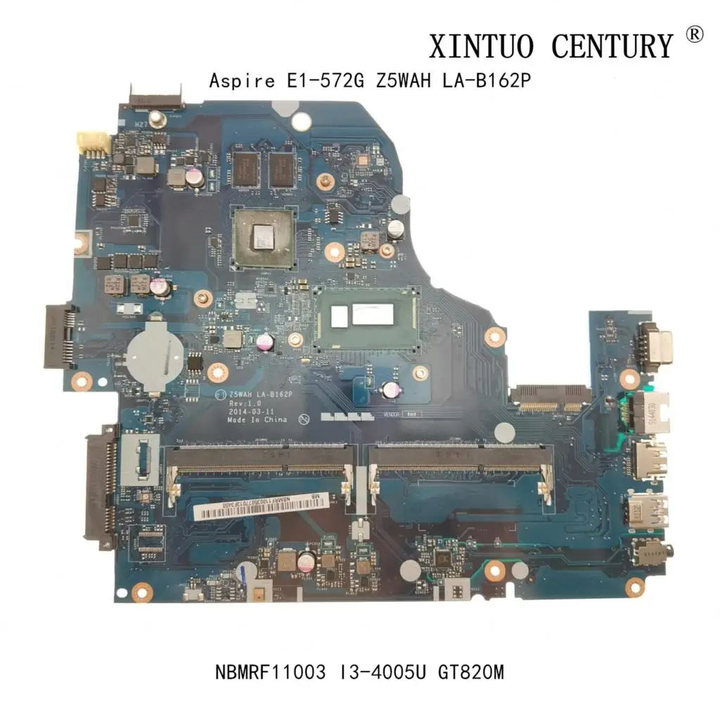 

NBMRF11003 NB.MRF11.003 For Acer Aspire E1-572G Laptop Motherboard Z5WAH LA-B162P W/ I3-4005U N15V-GM-A2 100% tested working