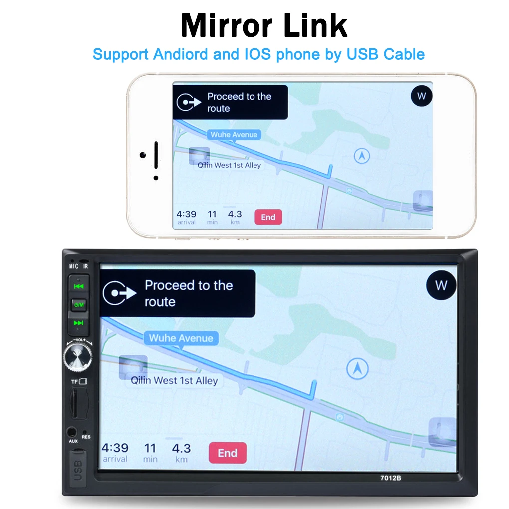 

2 Din Car Radio Bluetooth 7" Touch Screen Stereo FM Audio Stereo MP5 Player SD USB With / Without Camera 12V HD