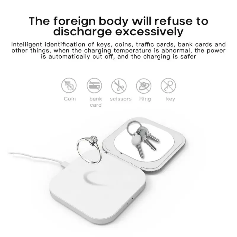 Двойное складное беспроводное быстрое зарядное устройство 10 Вт 3 в 1 портативное