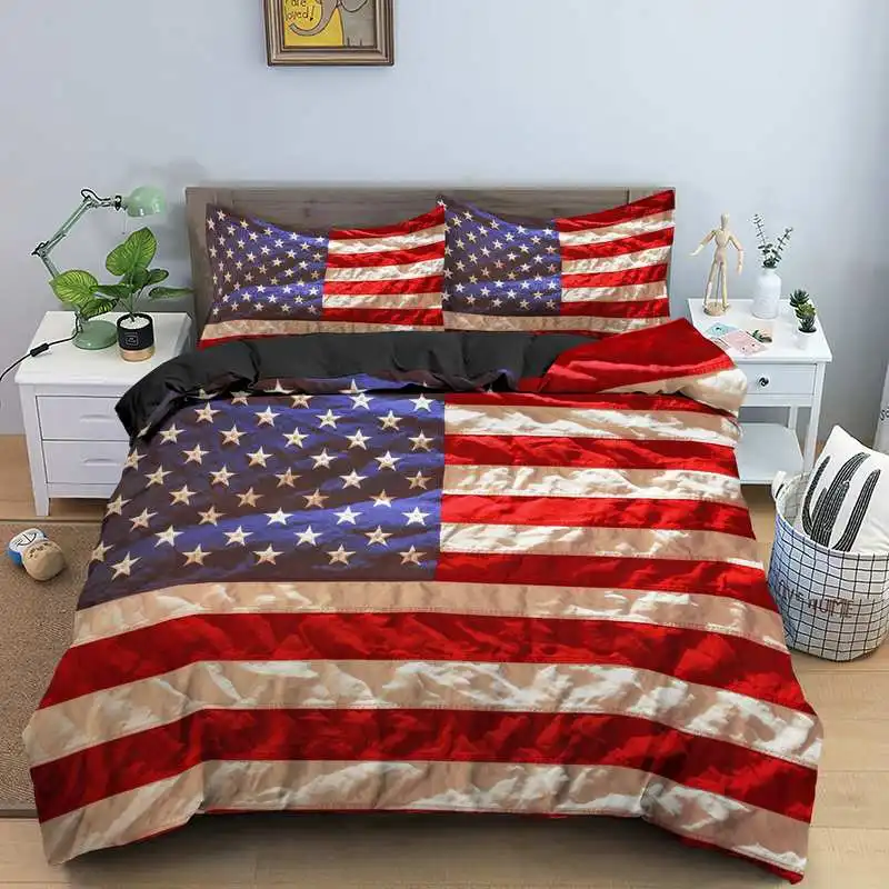 

American Flag Duvet Cover Set Bedding Quilt EU/US/AU/UK Single Twin Full Queen King Size