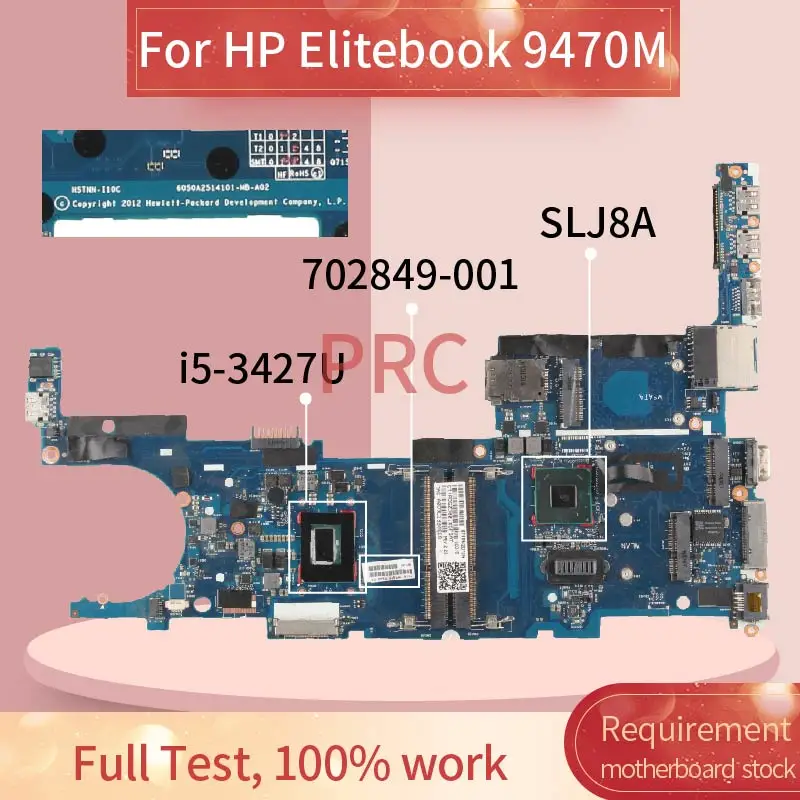 702849 001 601 для HP Elitebook 9470 м i5 3427U Материнская плата ноутбука 6050A2514101 SR0N7 DDR3 материнская