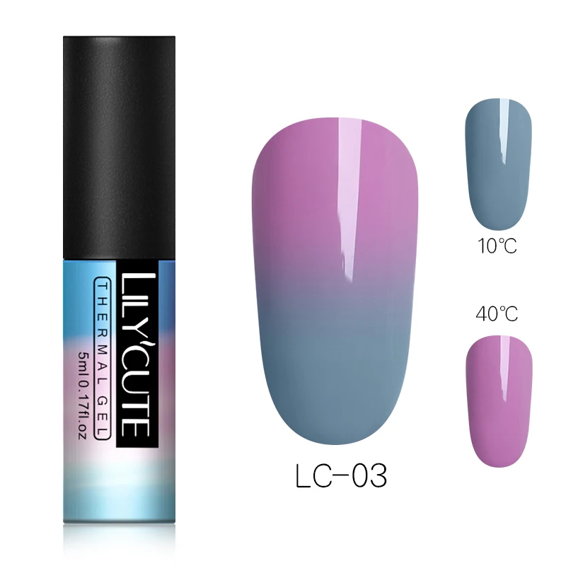 Thermal LC-03 LICYCUTE 7 мл термальный Гель-лак для ногтей Блеск изменение температуры замачиваемый УФ-гель лак стойкий лак для ногтей - Цвет: Thermal LC-03