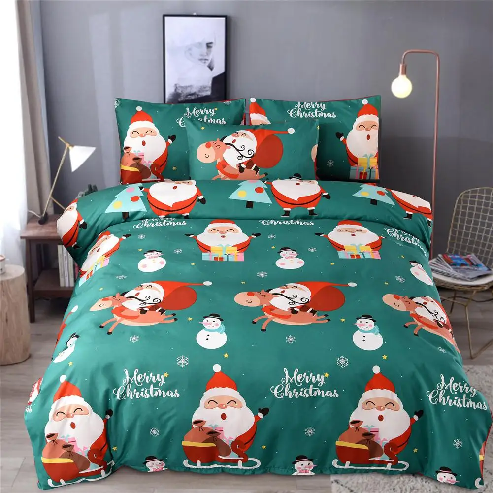 Рождественское покрывало для кровати наволочка с рисунком Санта Клауса простое