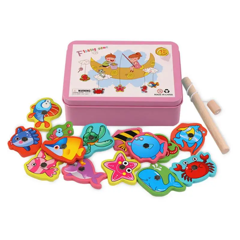 Новое поступление деревянная Магнитная рыболовная игрушка Интерактивная для