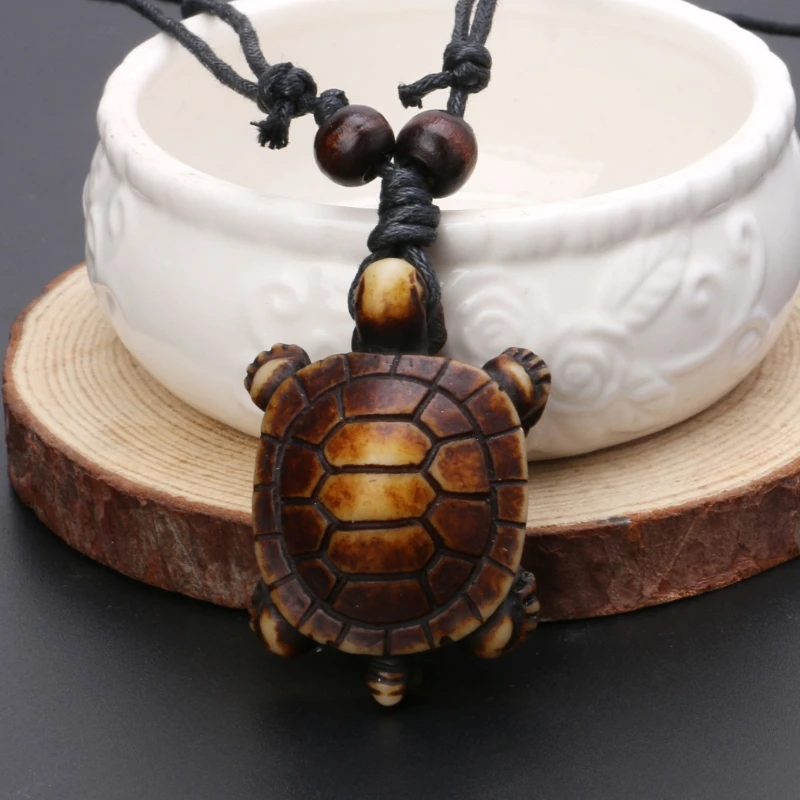 7 шт. этнические Подвески в виде черепахи из искусственных костей яка дерево для