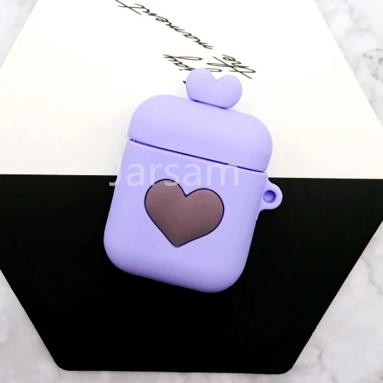 Purplelove Милый мультяшный беспроводной чехол для Apple AirPods силиконовый зарядный чехол для наушников Защитный чехол для AirPods - Цвет: Purplelove