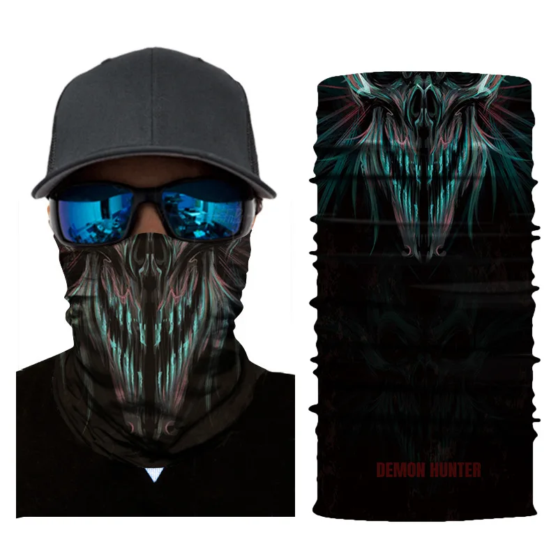 Велоспорт платок 3D череп бесшовные уход за кожей лица маска Шарф Призрак с