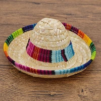 creative mini pet dogs straw hat sombrero cat sun hat beach party straw hats dogs kawaii hat for dogs accessories