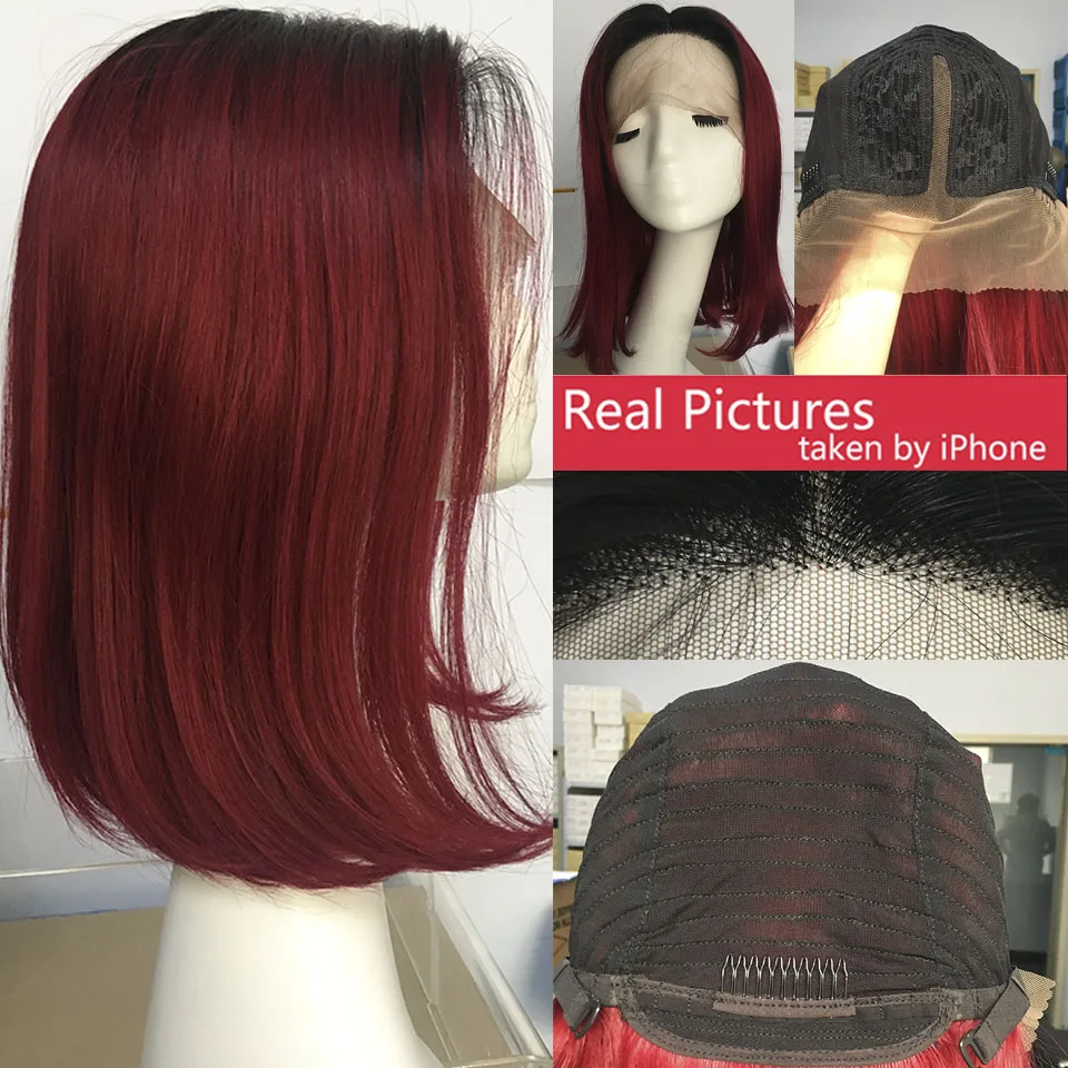 Приче Человеческие волосы Remy для наращивания, перуанские прямые кружево парики из натуральных волос на кружевной основе с Цвет эффектом деграде(переход от темного к Цвет зеленый красный кружево парики для Для женщин