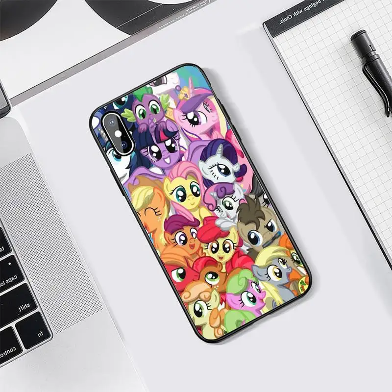 

Unicorn cute my little pony pink Phone Case Tempered glass For iphone 5C 6 6S 7 8 plus X XS XR 11 PRO MAX